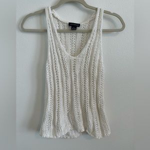 Ann Taylor knitted/crocheted tank top. White. Size XS.
